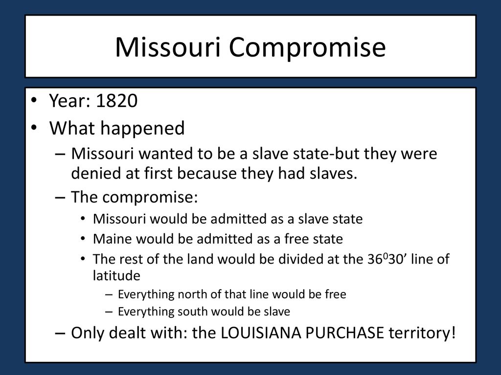 Why Was Missouri Compromise Important: Slavery Deal 1820